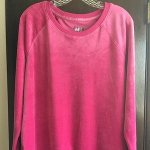 Muk Luks Hot Pink Velour Pullover Sweatshirt L Large